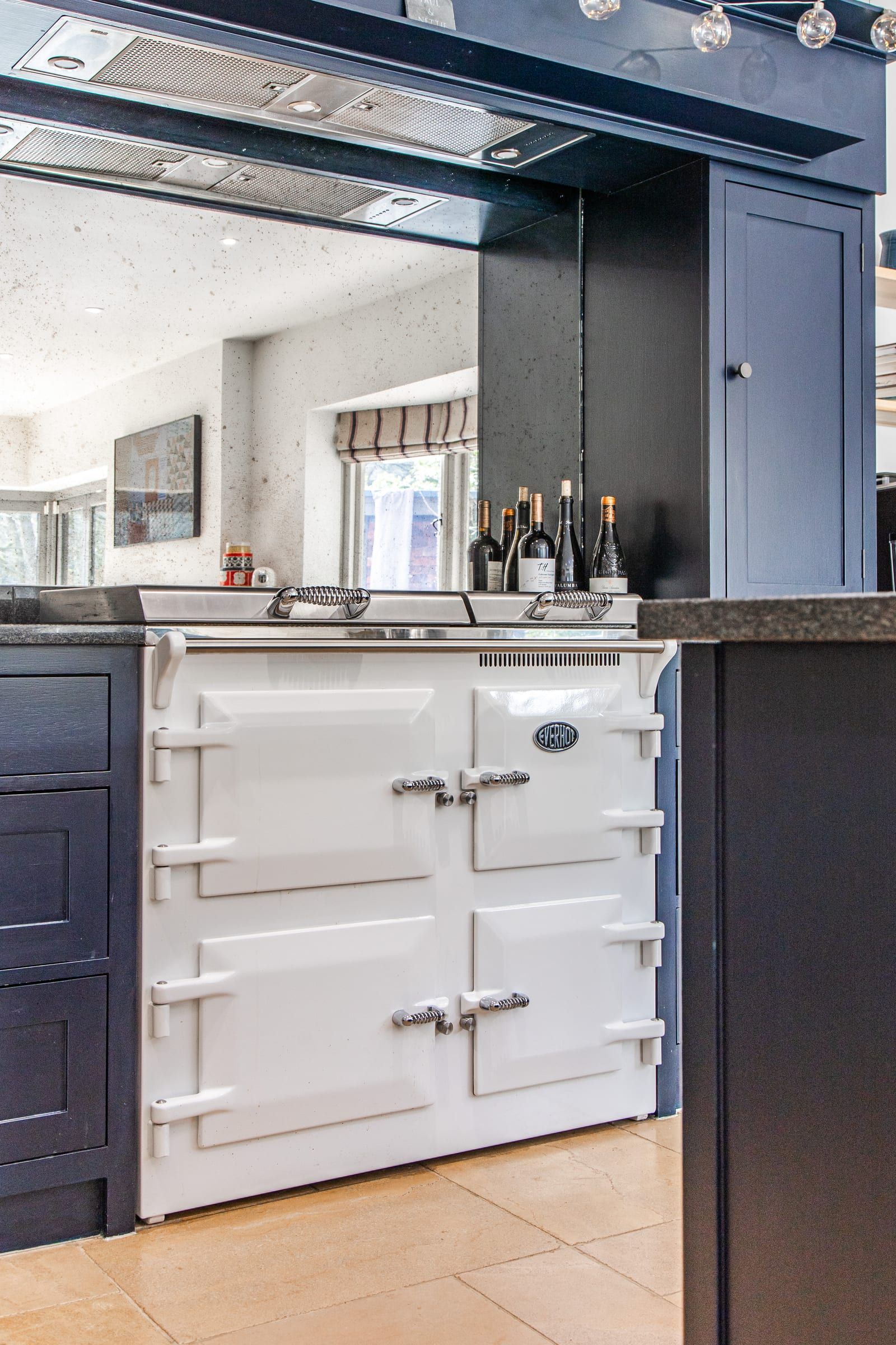 The kitchen by Naked Kitchens, with views to the garden